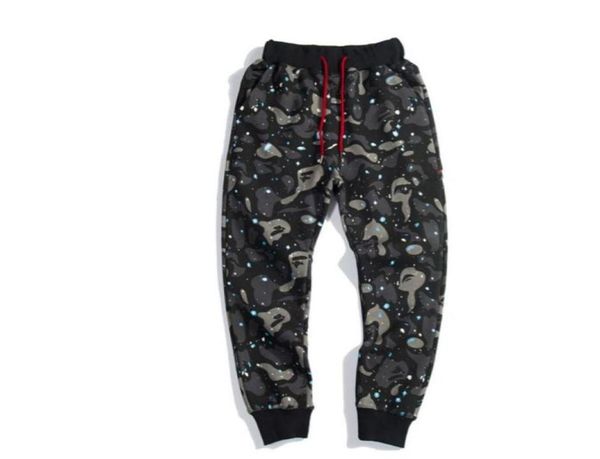 

men039s fashion hip hop pants embroidery loose camo pants men women cotton sweatpants29822707163389, Black