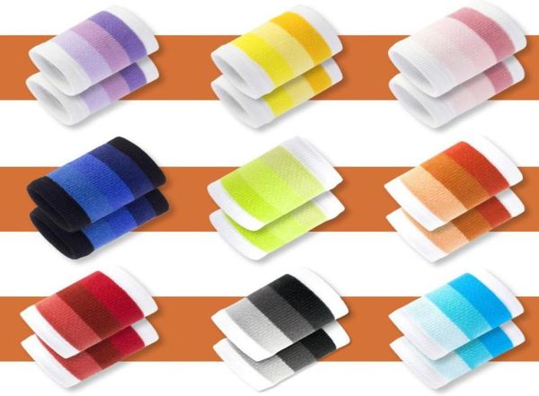 

colorful cotton sport sweatband wristband wrist protector running badminton basketball brace nylon sweat band for gym yoga support3246428, Black;red
