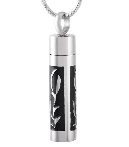

chains cylinder cremation urn pendant stainless steel memorial keepsake necklace jewelry for men holds way more ashes3588843, Silver