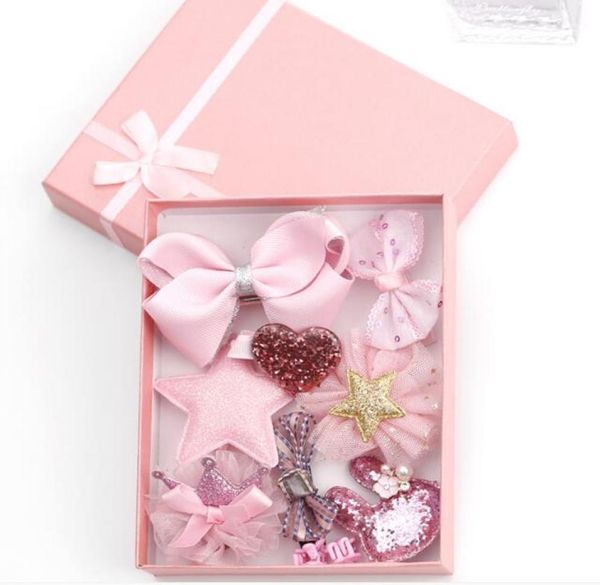 

5 style 10pcsset children039s hair clips girls princess baby hairpin teens toddler hair bows clips head jewerly6188641, Slivery;white