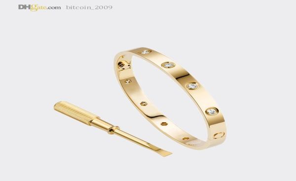 

mens bangle love bracelet carti bracelets designer for women gold bracelet 10 diamonds luxury jewelry titanium steel goldplated n1421345, Black
