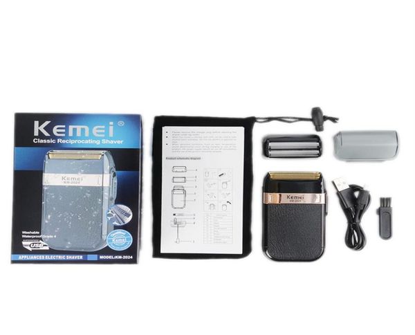 

epacket kemei km2024 electric shaver for men twins blade waterproof reciprocating cordless razor usb rechargeable shaving machine5413708