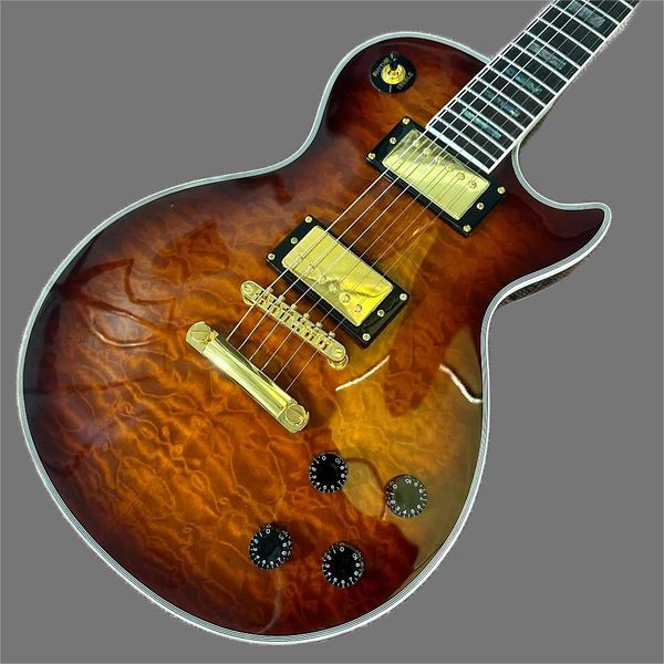 

custom shop, lp custom electric guitars, gold hardware, ebony bindings, 22frets guitars ing