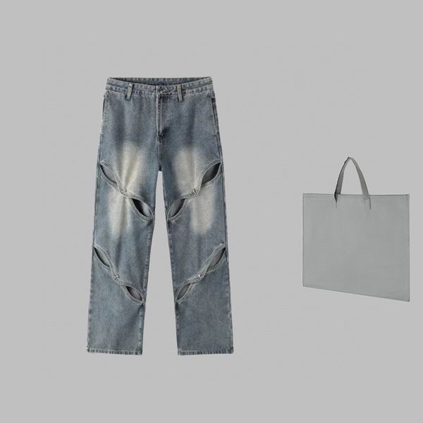 

men's plus size pants oversize sports pants with torn and torn printed embroidered cotton pants tw2, Black;brown