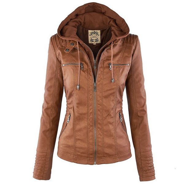 

women's jackets winter faux leather jacket women casual basic coats ladies waterproof windproof female ropa de mujer 230804, Black;brown