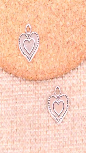 

160pcs charms heart 1311mm antique making pendant fitvintage tibetan silverdiy handmade jewelry1617958, Bronze;silver