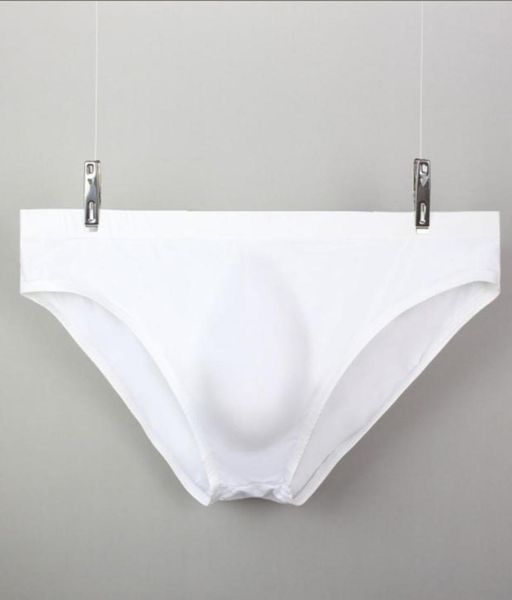 

plus size ice silk brief seamless underwear u convex pouch briefs breathable gstring thongs low rise men gay wear f54579394, Black;white