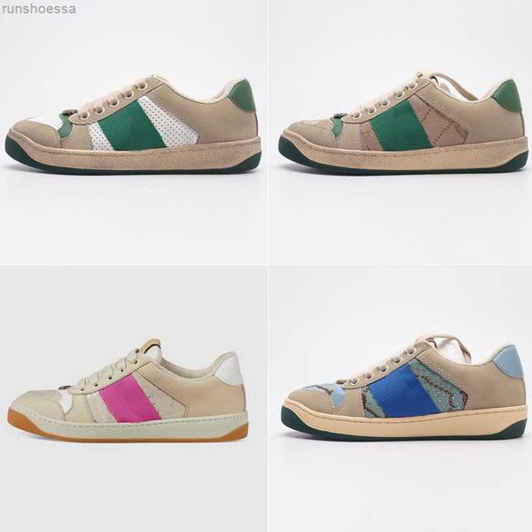 

fashion retro screener men women casual shoes ribbon sneakers leather rubber sole low heel designer luxury run sports basketball 35-44