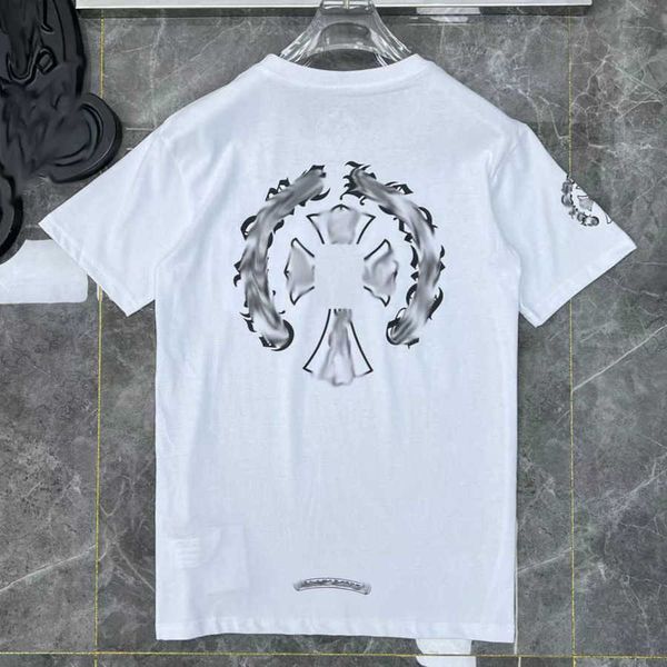 

men's luxury fashion t shirts brandch t-shirts designers men women tees horseshoe sanskrit cross print classics cotton t-shirt loose s, White;black