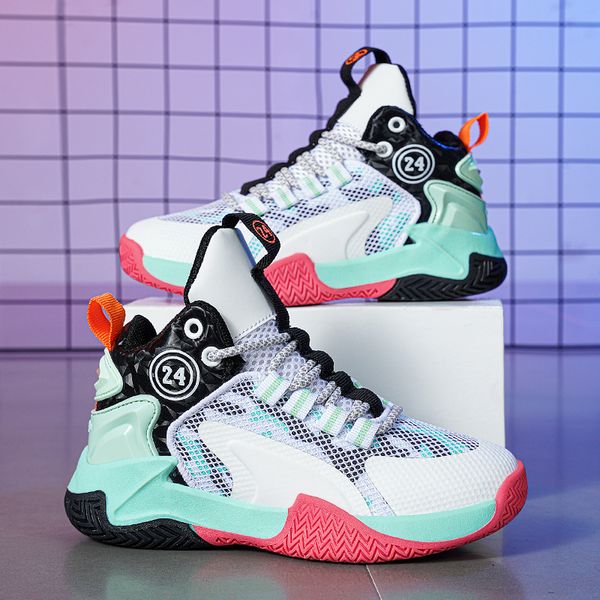 

dress shoes autumn children's basketball boys' mesh breathable non slip rubber sneakers fitness boys 230804, Black