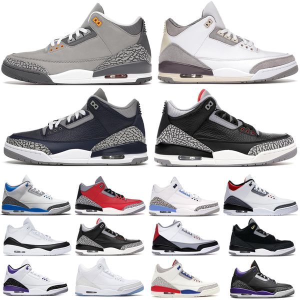 

designer jumpman 3 3s basketball shoes cardinal red dark iris muslin racer blue pine green cool grey fragment unc laser orange georgetown me