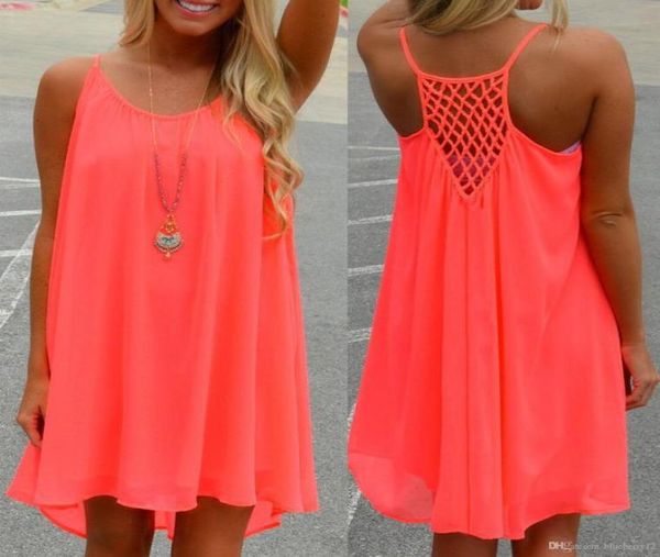 

fashion casual dresses women summer sleeveless evening party beach dress short chiffon mini dress boho womens clothing appare4411157, Black;gray