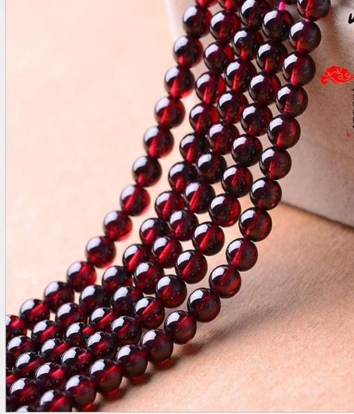 

3a 4a 5a 6a garnet beads round pure natural crystal semifinished beaded bracelets diy jewelry accessories1937679