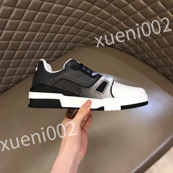 

new designer fashion cowhide men women sneakers fashion trend casual shoes summer mens board shoes sports shoes rd0631, Black
