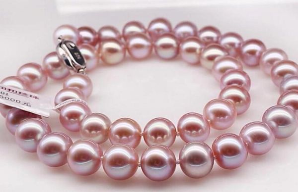 

new fine pearls jewelry fine 10-11 mm natural south sea pink pearl necklace 18 inch silver7792930, Black