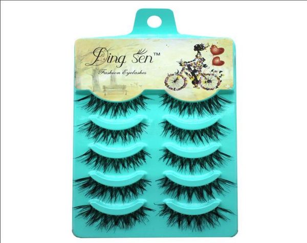 

5 pairs new women lady natural soft black fake eye lashes handmade thick fake false eyelashes makeup tools5754730