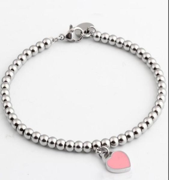 

titanium steel bracelets classic jewelry heart bracelet for women charm beads bracelet pulseiras jewelry ps04766188677, Golden;silver