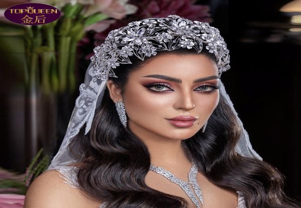

3d flower silver wedding tiara baroque crystal bridal headwear crown rhinestone with wedding jewelry hair accessories diamond brid9046500