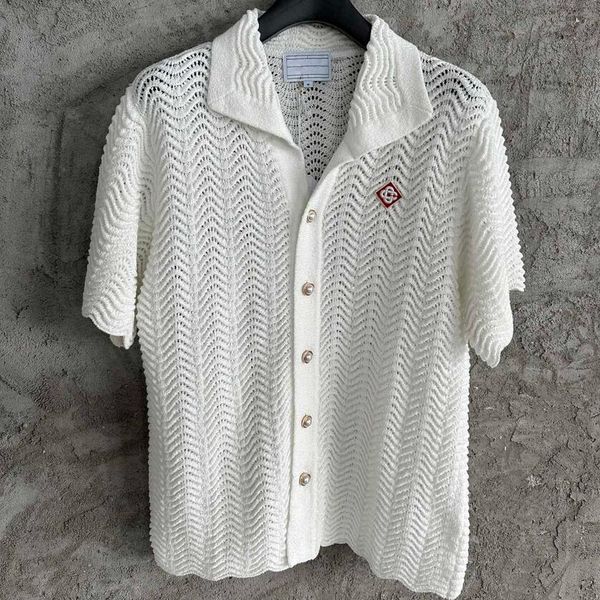 

white 2023ss summer men knitted sweater shirt shorts