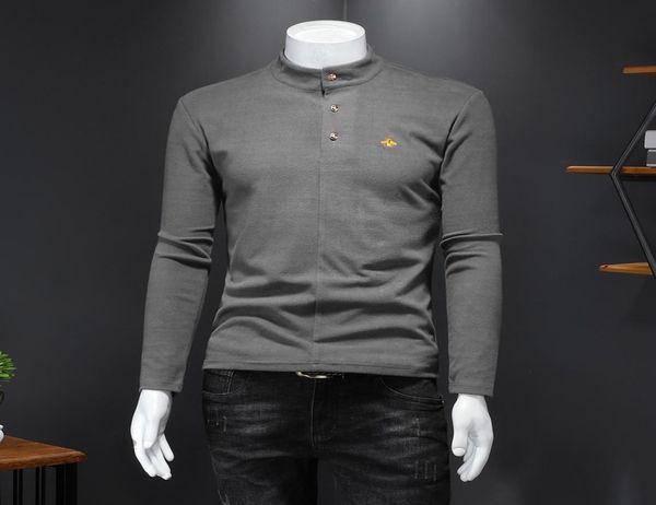 

new men039s highnecked longsleeved tshirts autumn and winter midneck fleece warmers knitted embroidered thin bottoming9112229, White;black