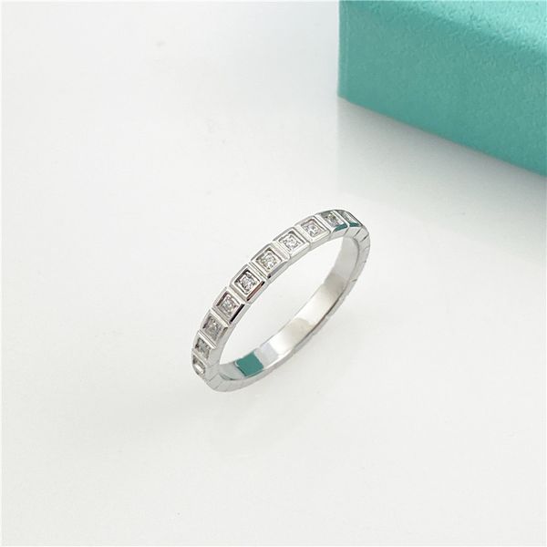 

fashion designer ice checked ring diamond rings rise gold silver titanium steel jewellery moissanite party bitrthday wedding gift wholesale