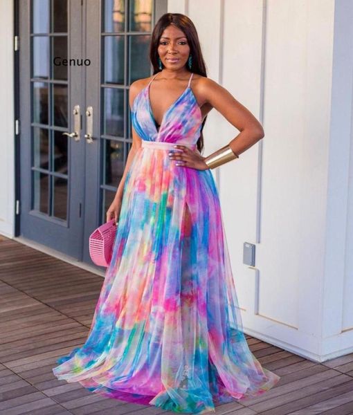 

casual dresses color block vneck women maxi dress to floor long beach robe plus size african party holiday summer backless5159617, Black;gray