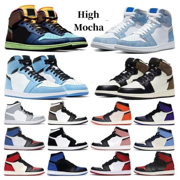 

1s men basketball shoes 1 toe university blue toe lucky green black white fierce pink hyper royal womens mens trainers sports sneakers size