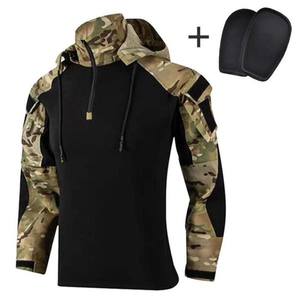 

men039s tshirts men39s military combat shirt tactical hoody hunting outfit uniform camo hood long sleeve men clothing army 34011998797282, White;black