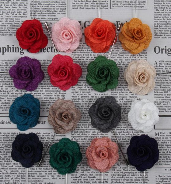

lapel flower man woman camellia handmade boutonniere stick brooch pin men039s accessories in 18 colors8625188, Gray