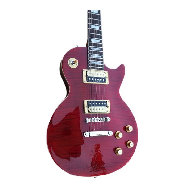 

classic lp standard glossy red flame mohagany electric guitar