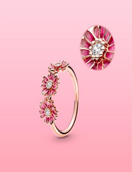 

925 sterling silver 18k flowers rings original box for women wedding gift ring sets7016754