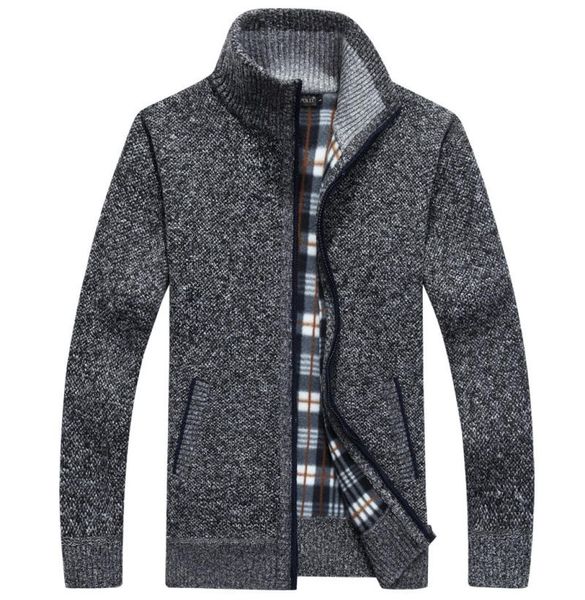 

men039s sweaters mens sweater cardigan stand collar long sleeve fit jacket zipper solid color loose8118612, White;black
