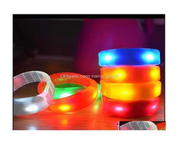 

charm bracelets charm bracelets jewelry drop delivery 2021 activated sound control led flashing bracelet light up bangle wristband7360268, Golden;silver