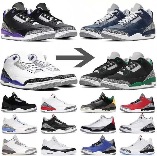 

trainers big size mens sneakers basketball shoes women jumpman 3s pine green racer blue cool grey georgetown medium royal cement black white