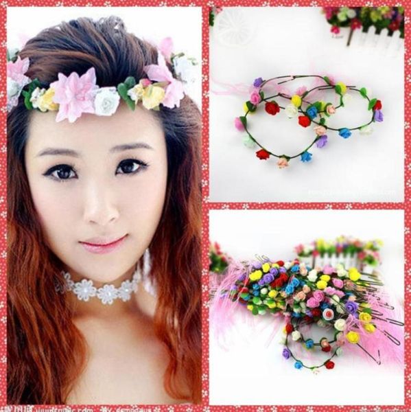 

whole stock bohemian fashion wedding garlands bridal headband flower crown hawaii flower tiara crown for bridesmaid kids child99062760831, Silver