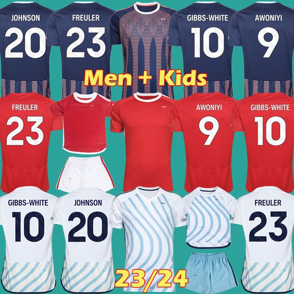 

nottingham 23 24 gibbs white soccer jersey grabban johnson surridge 2023 men kids forest awoniyi ameobi mighten krovinovic zinckernagel nffc, Black;yellow