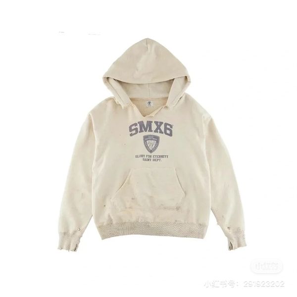 

2023fw apricot damaged hoodie men women pullover damaged hooded, Black;brown