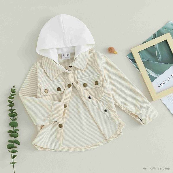 

jackets toddler kids baby boy fall corduroy hood coat contrast color long sleeve button closure winter jacket outwear 1-5t r230805, Blue;gray