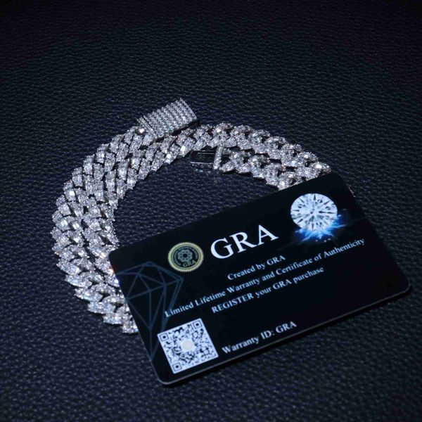 

wholesale 10mm cz fine jewelry necklace gift sterling silver 5a zircon cuban link chain for women men