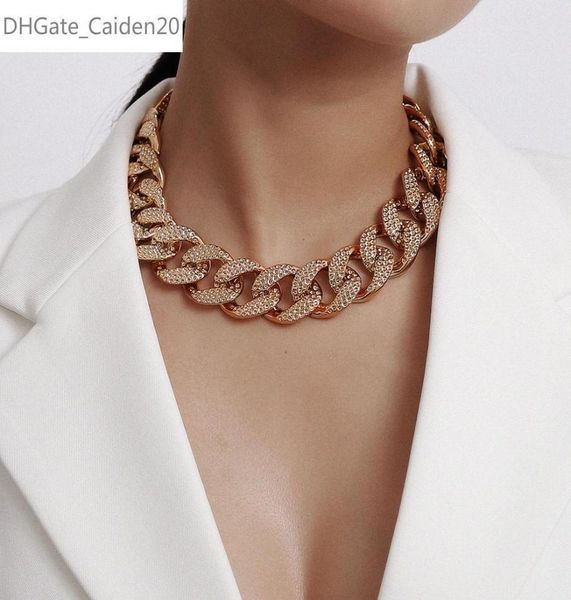 

punk hip hop miami curb cuban chain necklace statement gold color chunky thick choker necklace for women men jewelry6078345, Silver