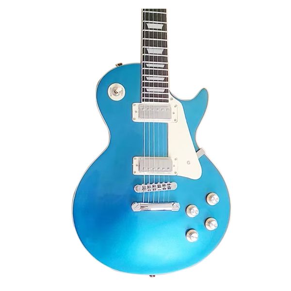 

lp standard sparkle blue color electric guitar, mini pickups, wood guitars