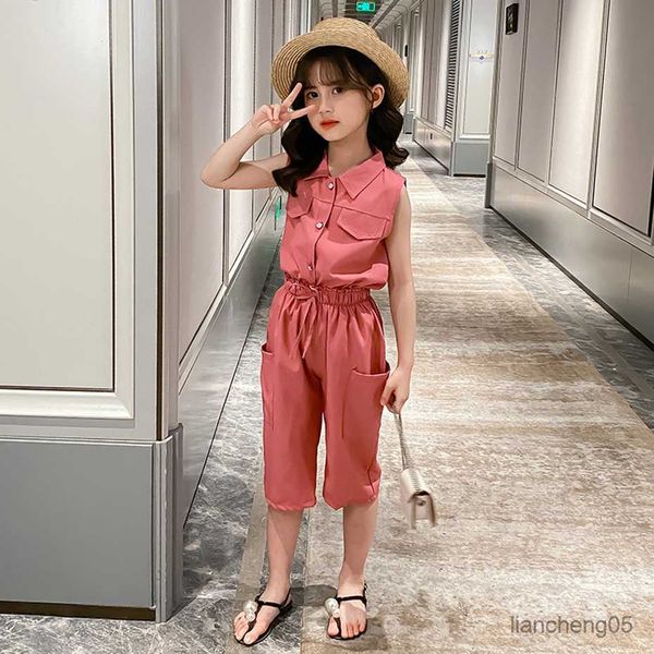 

clothing sets teen girls clothing vest short clothes for girls summer tracksuit for girl casual style children's clothes for girl 14 r2, White