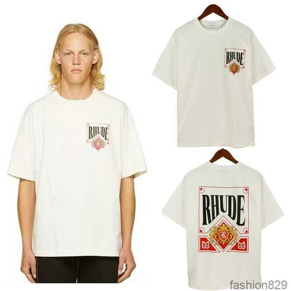 

2023 rhude high-quality version mens t shirts summer t-shirt fashion designer casual cotton luxury clothing street shorts sleeves clothes, White;black