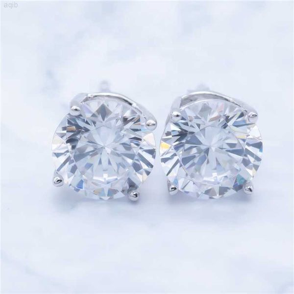 

fashion women gift earrings jewelry 10k real solid gold solitaire moissanite stud earrings, Golden