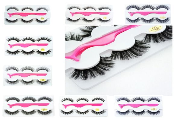 

3pairsset 3d false eyelashes thick long makeup extension eye lashes with eyelash clip applicator whole6083520