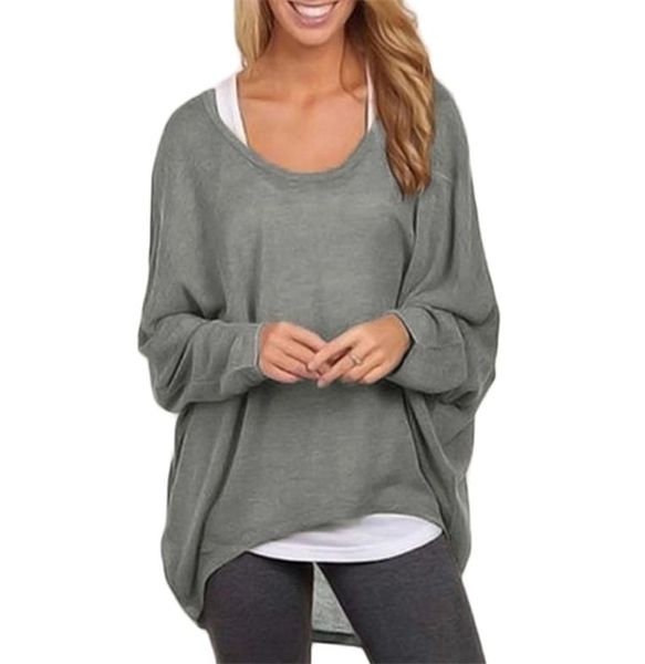 

spring t shirt xxxl 5xl plus size women tshirt oversize casual loose batwing long sleeve female jumper pullover tunic y200117648583, White