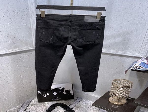 

2019ss summer french solid classic style jeans slim fit motorcycle biker denim men039s fashion designer hop mens jeans qual4080614, Blue