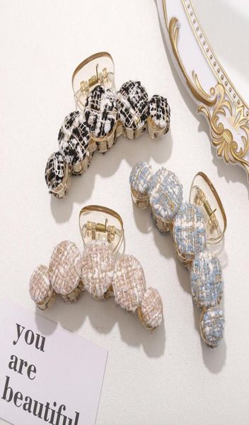 

knitting cotton hair clips for girls fashion crab claws hairpins women korean hair accessories 346 g27663540, Golden;silver