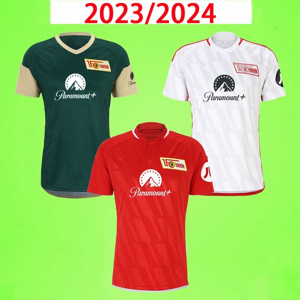 

23 24 union berlin mens soccer jerseys aaronson becker kral khedira laidouni behrens khedira leite 2023 2024 football shirts, Black