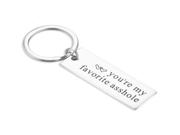 

you039re my favorite asshole funny keychain valentines day gifts couples jewelry forgirlfriend boyfriend husband christmas gift9197169, Slivery;golden